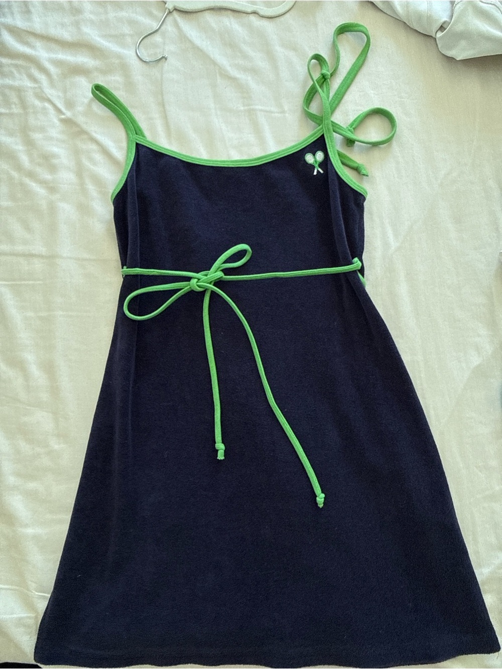Juicy Couture Navy Blue Dress with Lime Green Trim